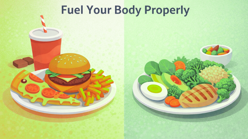 Poor Diet vs Healthy Diet 